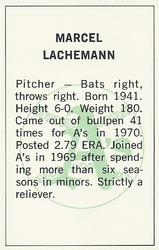 1971 Dell Today's Team Stamps #NNO Marcel Lachemann Back