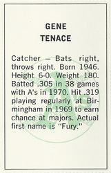 1971 Dell Today's Team Stamps #NNO Gene Tenace Back