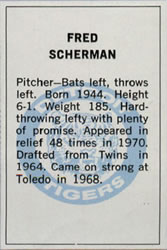 1971 Dell Today's Team Stamps #NNO Fred Scherman Back