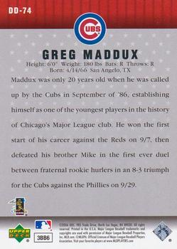 2006 Upper Deck - Diamond Debut #DD-74 Greg Maddux Back