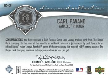 2006 Upper Deck - Diamond Collection Materials #DC-CP Carl Pavano Back