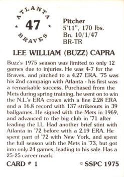 1976 SSPC #1 Buzz Capra Back