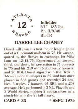 1976 SSPC #33 Darrel Chaney Back