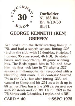 1976 SSPC #40 Ken Griffey Back