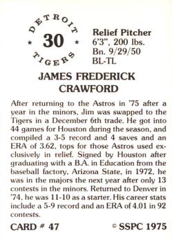 1976 SSPC #47 Jim Crawford Back