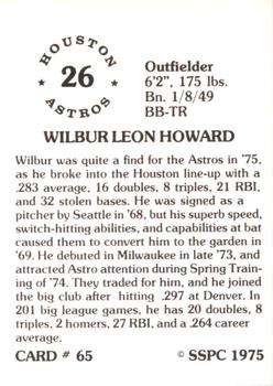 1976 SSPC #65 Wilbur Howard Back