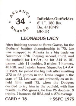 1976 SSPC #78 Lee Lacy Back