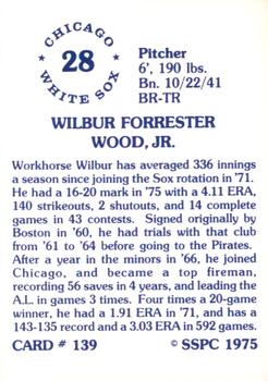 1976 SSPC #139 Wilbur Wood Back