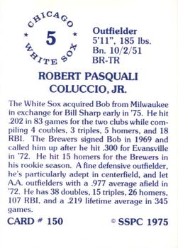 1976 SSPC #150 Bob Coluccio Back