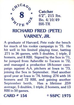 1976 SSPC #154 Pete Varney Back