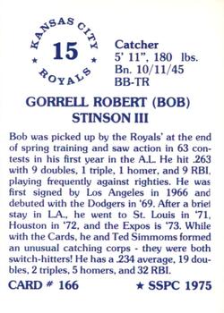 1976 SSPC #166 Bob Stinson Back