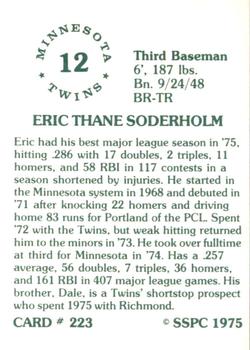 1976 SSPC #223 Eric Soderholm Back