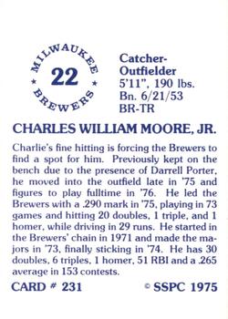 1976 SSPC #231 Charlie Moore Back