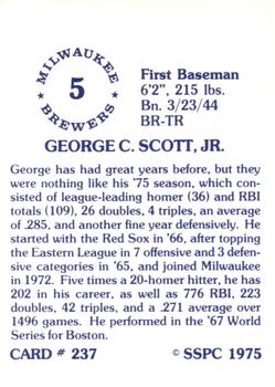 1976 SSPC #237 George Scott Back