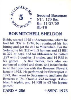 1976 SSPC #256 Bob Sheldon Back