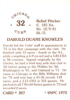 1976 SSPC #307 Darold Knowles Back