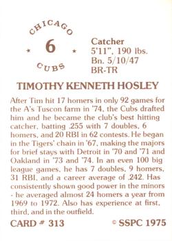 1976 SSPC #313 Tim Hosley Back