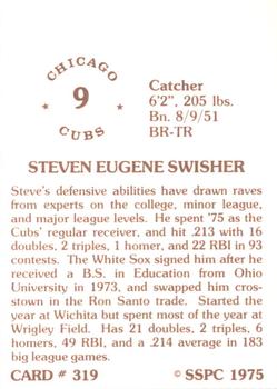 1976 SSPC #319 Steve Swisher Back