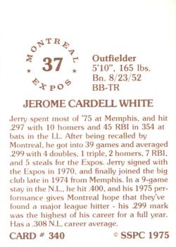1976 SSPC #340 Jerry White Back