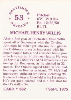 1976 SSPC #382 Mike Willis Back