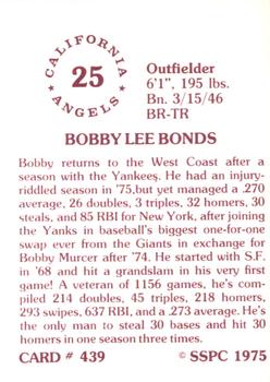 1976 SSPC #439 Bobby Bonds Back