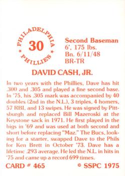 1976 SSPC #465 Dave Cash Back