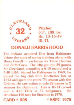 1976 SSPC #508 Don Hood Back