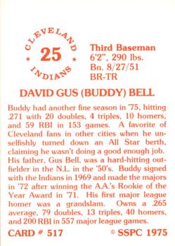 1976 SSPC #517 Buddy Bell Back