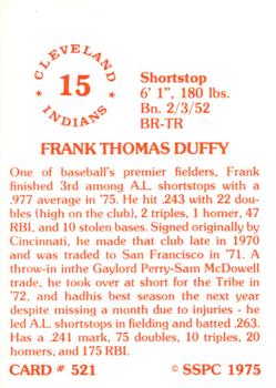 1976 SSPC #521 Frank Duffy Back