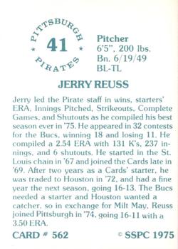 1976 SSPC #562 Jerry Reuss Back