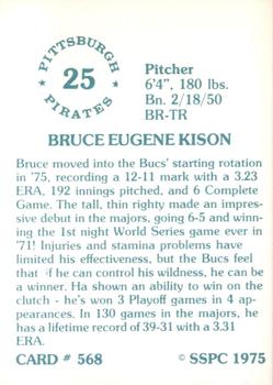 1976 SSPC #568 Bruce Kison Back