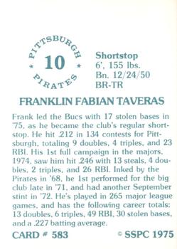 1976 SSPC #583 Frank Taveras Back