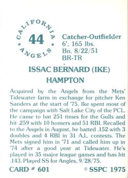 1976 SSPC #601 Ike Hampton Back