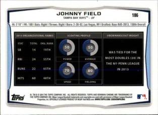 2014 Bowman Chrome Mini #186 Johnny Field Back