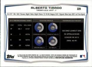 2014 Bowman Chrome Mini #229 Alberto Tirado Back
