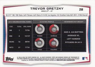 2014 Bowman Chrome Mini #258 Trevor Gretzky Back