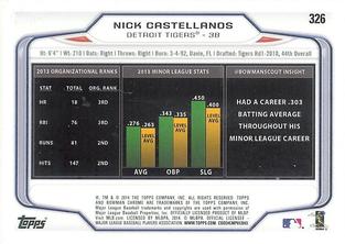 2014 Bowman Chrome Mini #326 Nick Castellanos Back