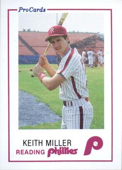 1985 ProCards Reading Phillies #7 Keith Miller Front