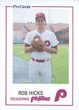 1985 ProCards Reading Phillies #16 Rob Hicks Front