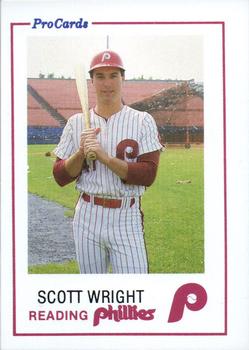 1985 ProCards Reading Phillies #17 Scott Wright Front