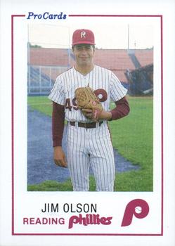 1985 ProCards Reading Phillies #20 Jim Olson Front