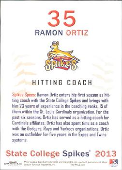 2013 Grandstand State College Spikes #18 Ramon Ortiz Back
