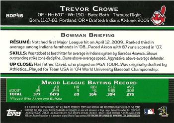 2009 Bowman Draft Picks & Prospects #BDP46 Trevor Crowe Back