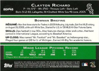 2009 Bowman Draft Picks & Prospects #BDP48 Clayton Richard Back