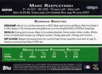 2009 Bowman Draft Picks & Prospects #BDP28 Marc Rzepczynski Back