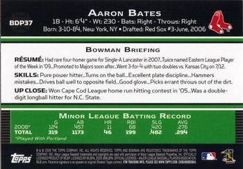 2009 Bowman Draft Picks & Prospects #BDP37 Aaron Bates Back