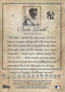 2009 Topps Tribute #1 Babe Ruth Back