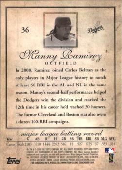 2009 Topps Tribute #36 Manny Ramirez Back