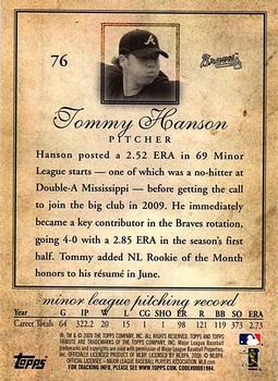 2009 Topps Tribute #76 Tommy Hanson Back