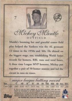 2009 Topps Tribute #7 Mickey Mantle Back